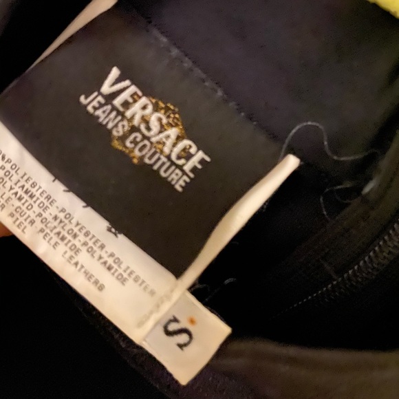 Black Versace Vintage Lace Leather Top Size S - Picture 6 of 8